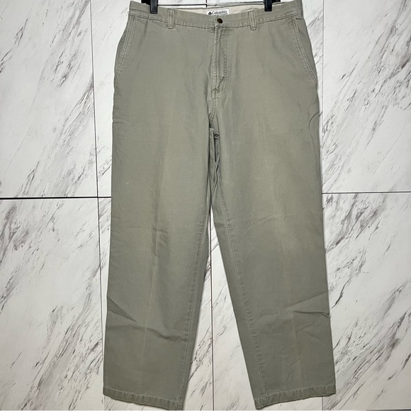 Columbia Sportswear ROC Fossil Cotton Khaki Work Pants SZ 36x32 - Picture 2 of 5
